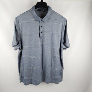 7 Diamonds Shirt Mens XXL Bluish Gray Performance 1/4 Button Polo